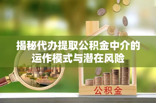 宣化揭秘代办提取公积金中介的运作模式与潜在风险