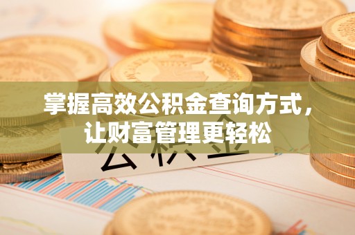 宣化掌握高效公积金查询方式，让财富管理更轻松