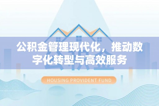 宣化公积金管理现代化，推动数字化转型与高效服务